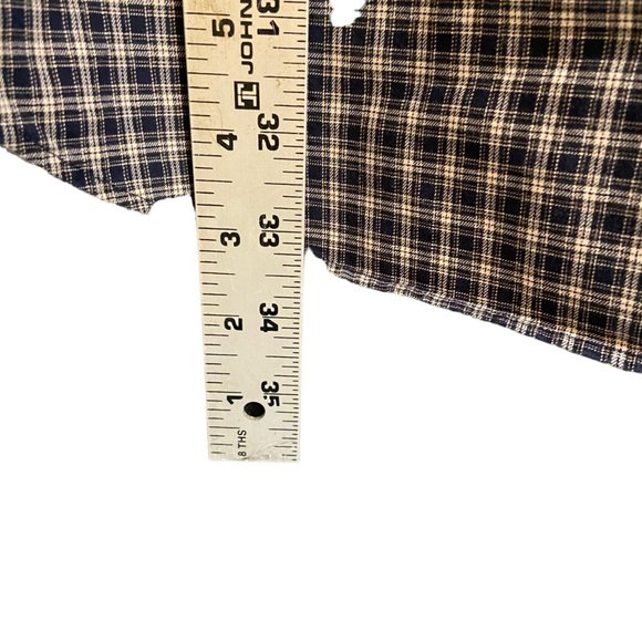 RALPH LAUREN MENS BLUE/BEIGE PLAID CLASSIC FIT COTTON LONG SLEEVE SHIRT SZ LARGE - Picture 6 of 7